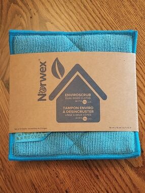 Norwex EnviroScrub Dual-Sided Cloth - Blue-3pk